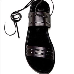 Joie Prisca Flat Leather Black Sandal size7